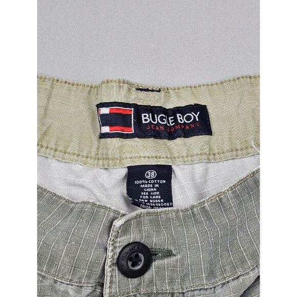 Vintage Bugle Boy Men's‎ 38 Cargo Shorts Ripstop Y2k Grey. - Picture 2 of 7